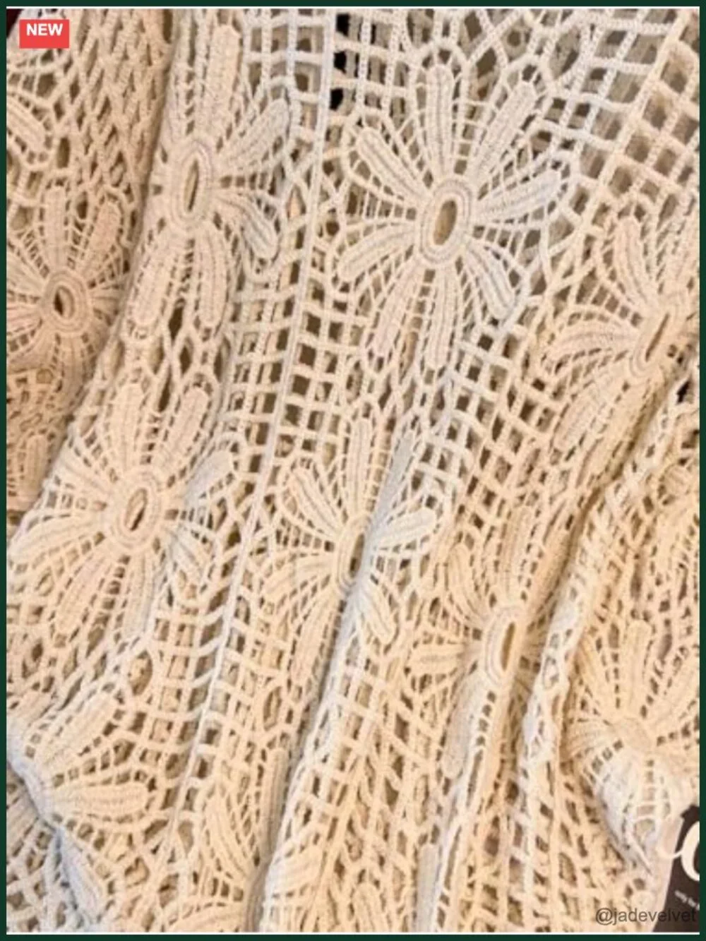 Plus Size Crochet Boho Top 3/4 Sleeve Beach Cover Up Sweater